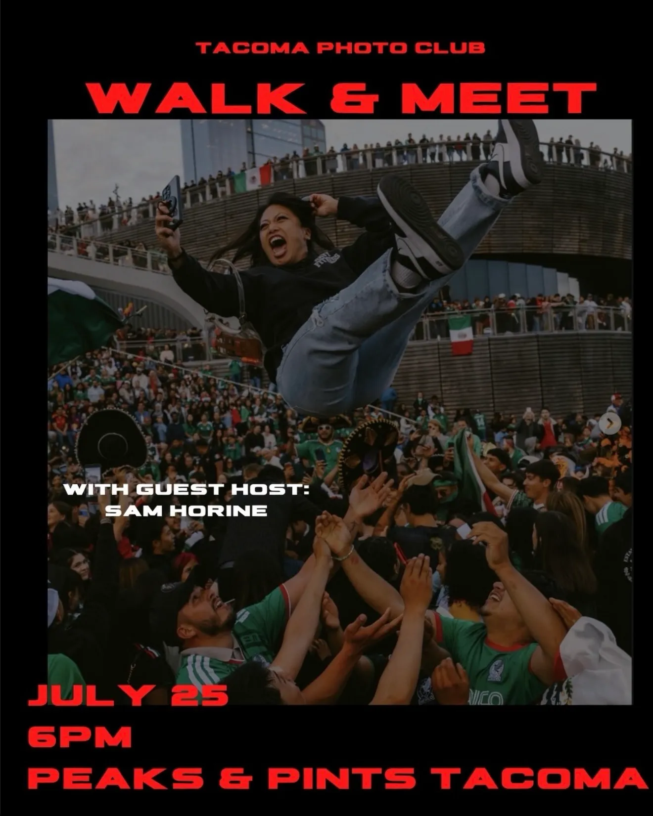 Flier for Walk & Meet with Sam Horine